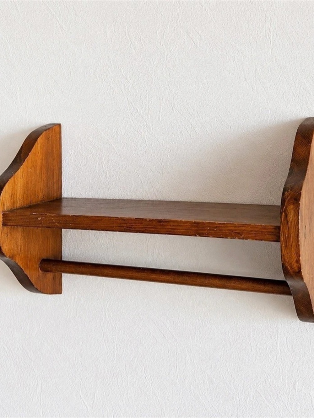 Vintage Wooden Towel Holder & Storage Rack